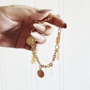 Gold lucky penny beacelet